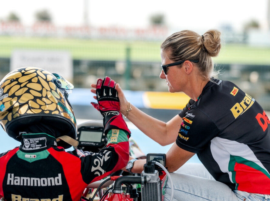 Coach giving high five